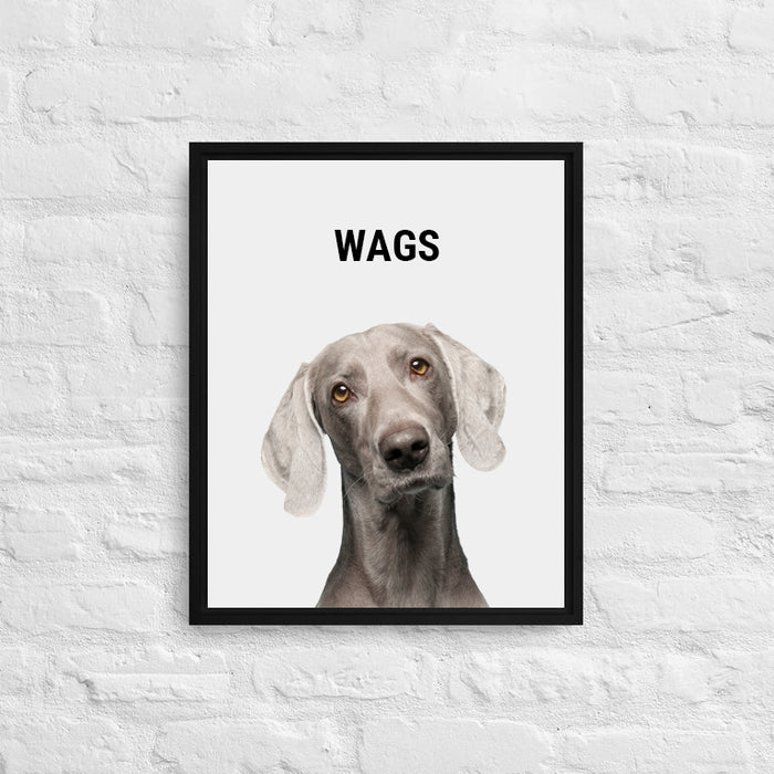 Personalized Weimaraner Framed Canvas Print